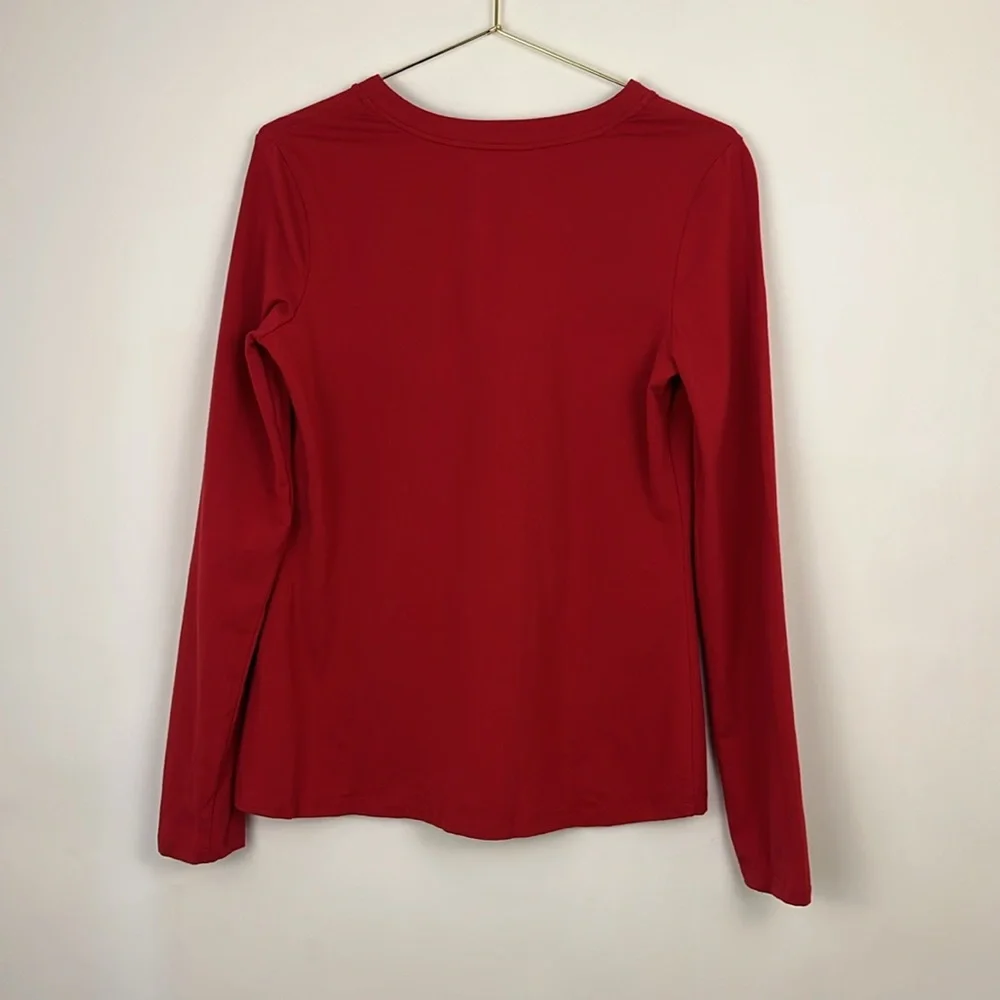 Charter Club Petite Long Sleeve Red Top Sz P/P - Picture 2 of 4